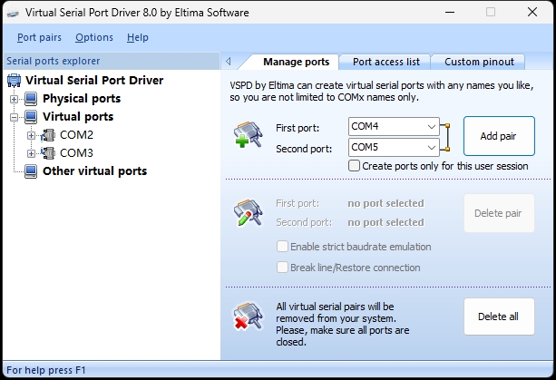 虚拟串口驱动程序：VirtualSerialPortDriver